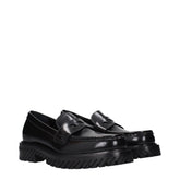 Off-White Black Leather Slip-On Loafers